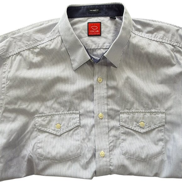 Oscar de la Renta Other - O by Oscar XL Tailored Long Sleeve Button-Up Shirt | 2 Chest Pockets | Roll-Up S